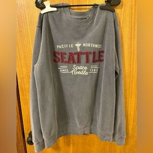 Seattle Graphic Gray Oversized Sweatshirt Size M